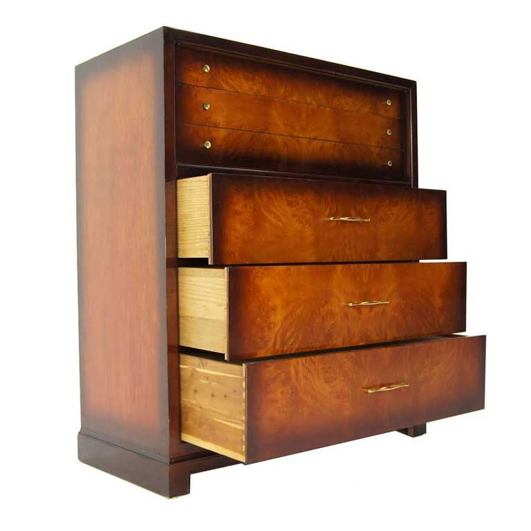 c.1950's Mid Century Modern Crotch Mahogany Chest Cedar Drawer