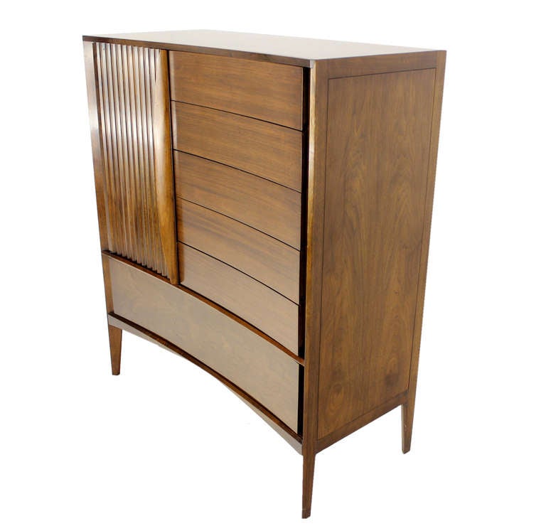 Edmond Spence Mid Century Danish Modern Walnut High Chest Dresser 1