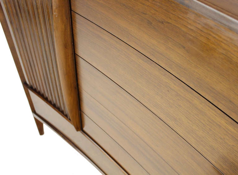 Edmond Spence Mid Century Danish Modern Walnut High Chest Dresser In Excellent Condition In Rockaway, NJ
