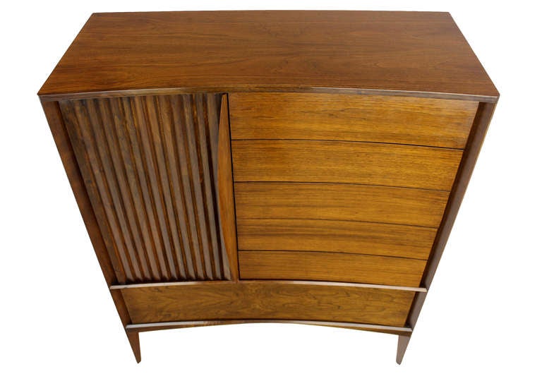 Mid-20th Century Edmond Spence Mid Century Danish Modern Walnut High Chest Dresser