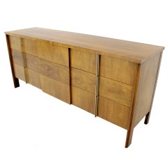 Mid-Century Modern Burl Walnut John Widdicomb Dresser or Credenza 12