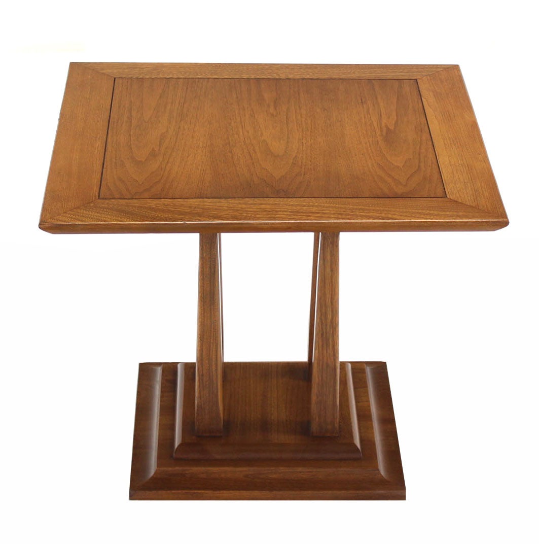 Mid-Century Modern Pair of Square Walnut End Tables