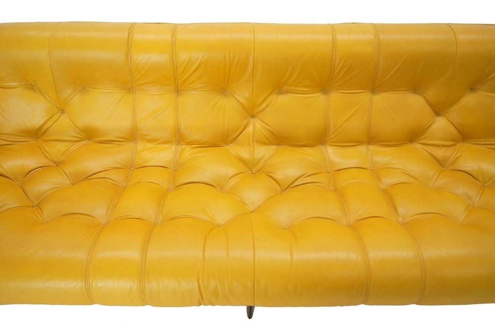 Mid-Century Modern Brazilian Modern Rosewood Leather Sofa by Laper