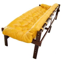 Brazilian Modern Rosewood Leather Sofa by Laper
