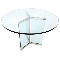 Pace Collection 3/4" Thick Glass Top Center Dining Table