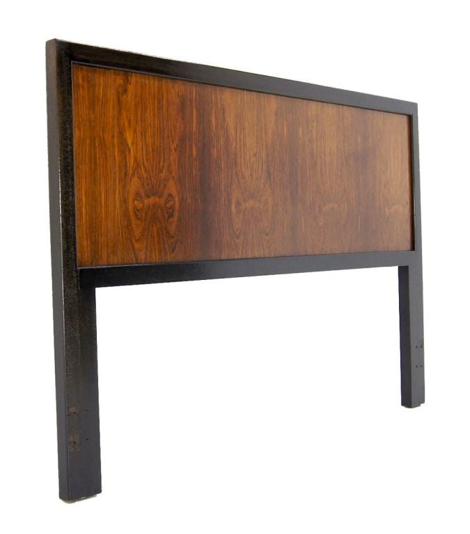 High quality beautiful pattern rosewood headboard by Harvey Probber.
