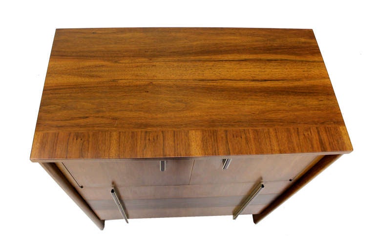 John Widdicomb Mid-Century Modern Walnut High Chest Dresser 1