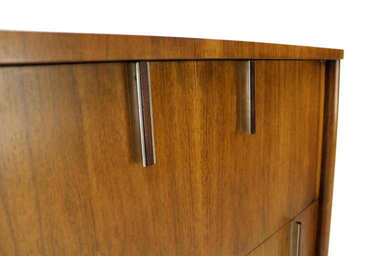 American John Widdicomb Mid-Century Modern Walnut High Chest Dresser