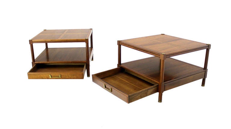 Pair of Mid-Century Modern Walnut End Tables or Stands by Henredon 2