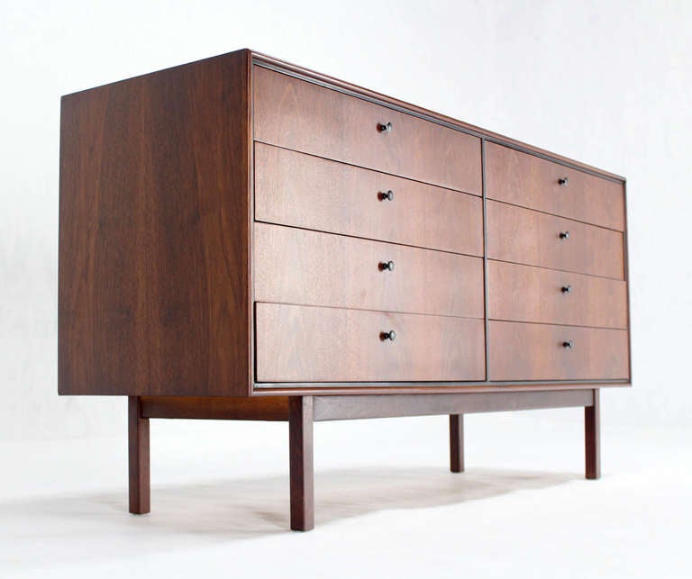 Mid-Century Danish Modern Walnut Long Dresser Credenza 3