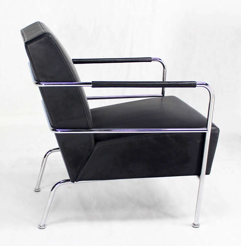 Pair of Bauhaus Mid-Century Modern Swedish Chrome Lounge Chairs, 1970s 5