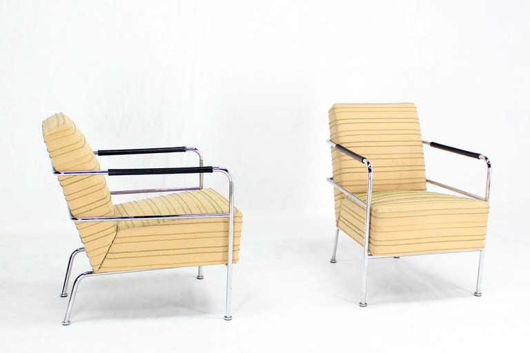 Pair of  Mid-Century Modern Swedish Chrome Lounge Chairs, 1970s 6