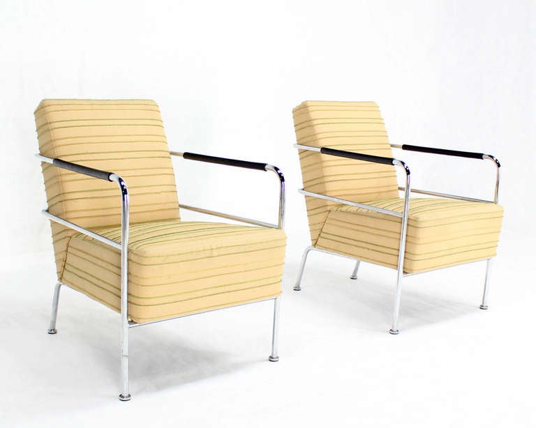 Pair of  Mid-Century Modern Swedish Chrome Lounge Chairs, 1970s 4