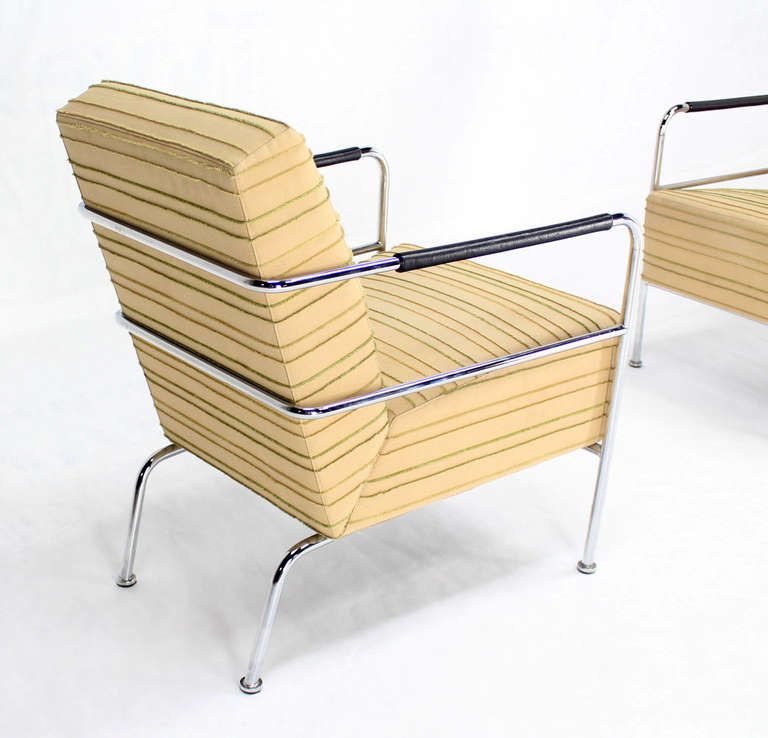 Pair of  Mid-Century Modern Swedish Chrome Lounge Chairs, 1970s 3