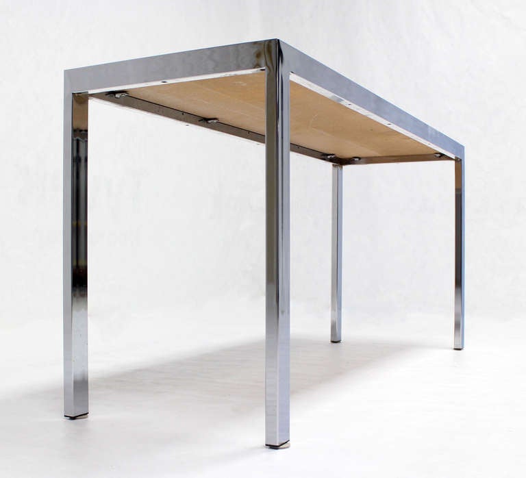 Chrome and Copper-Top Baughamn Style, Mid-Century Modern Console or Sofa Table 3