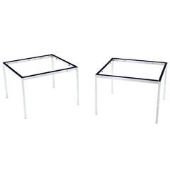 Pair of Square Solid Stainless Steel Square Knoll Bases for Tables