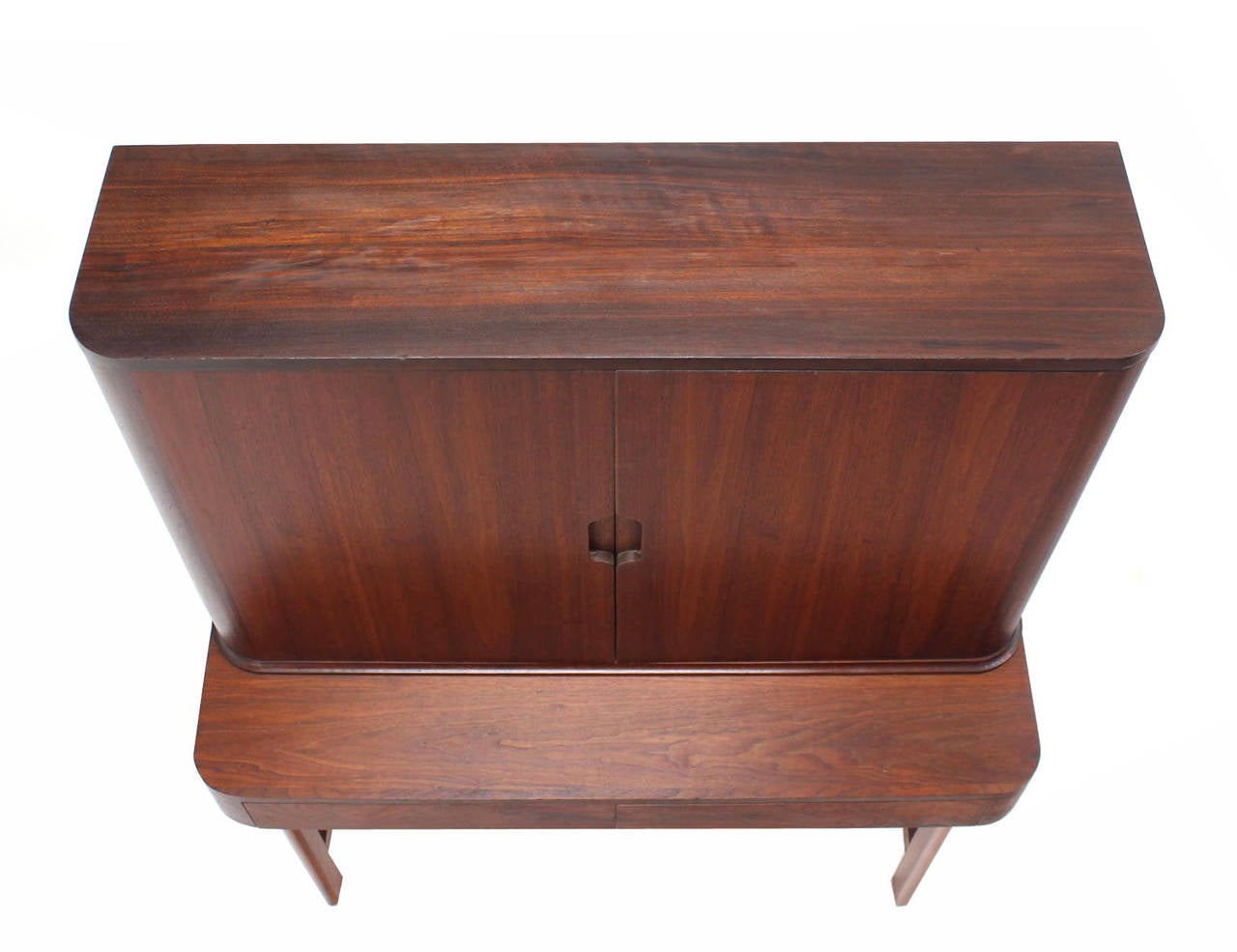 20th Century Rosewood Art Deco Open Up Vanity with Light and Matching bench