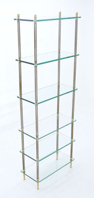Mid-20th Century Modern Mixed Media Metal Glass Etagere Shelf