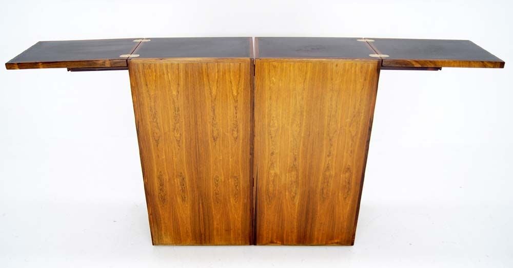 Mid Century Danish Modern Rosewood Stow or Fold Away Bar Cabinet 1