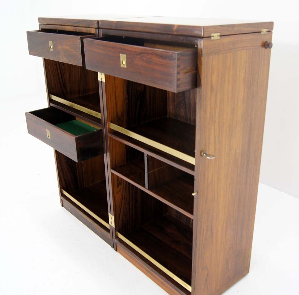 Mid Century Danish Modern Rosewood Stow or Fold Away Bar Cabinet 4