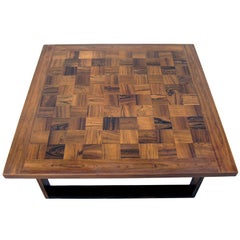 Danish Modern Square Parquet Rosewood Coffee Table by Paul Cadoviuos