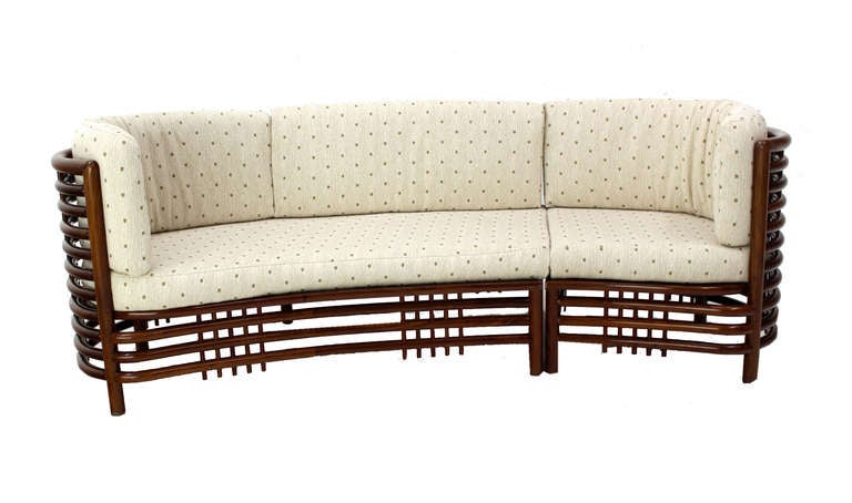 Mid-Century Modern Kidney Shape Two-Part Rosewood Sofa 1