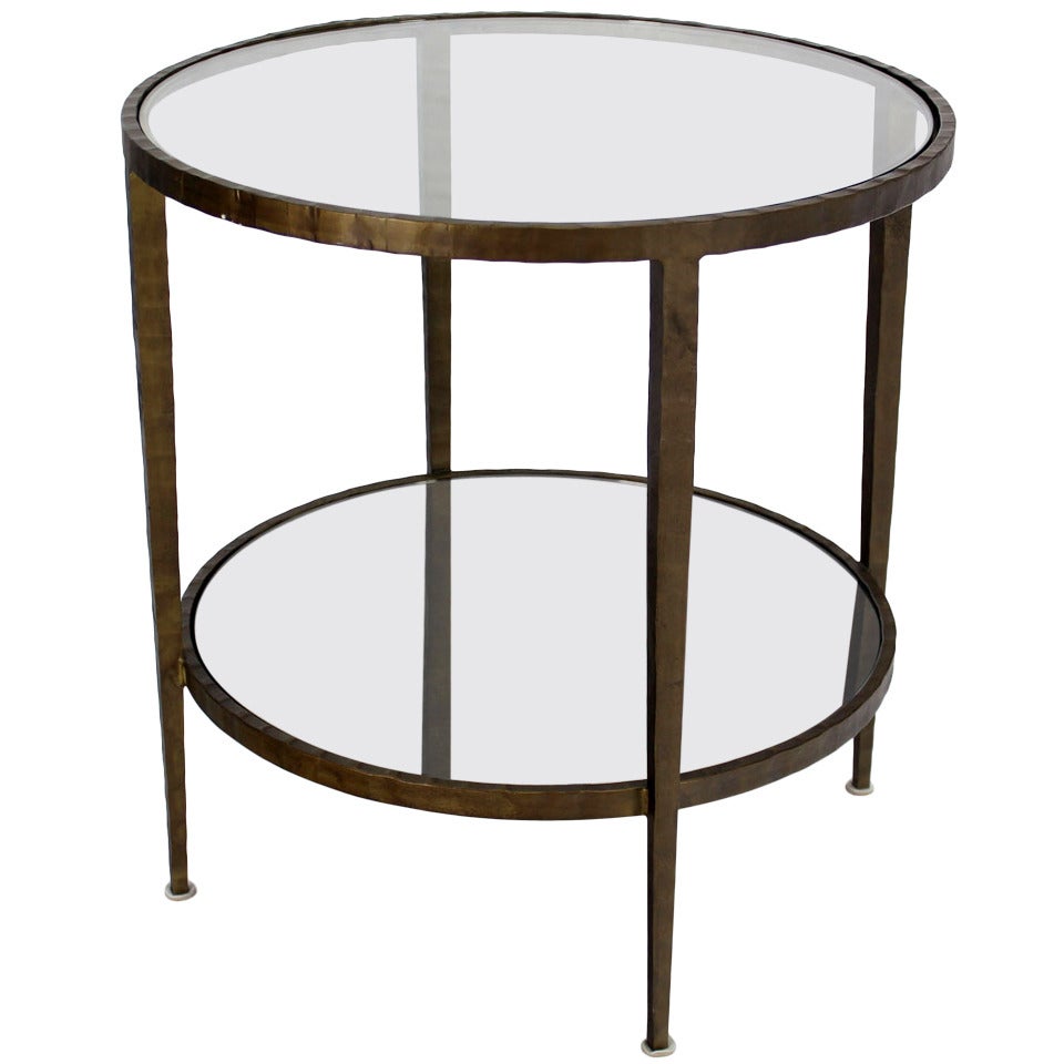 Iron Base Tapered Legs Round Gueridon Center Table