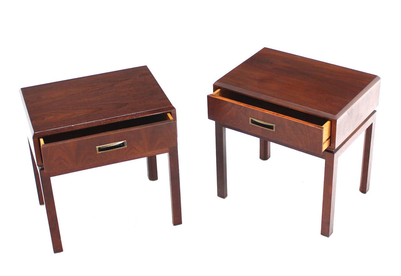 Pair of Walnut Night Stands or End Tables at 1stdibs