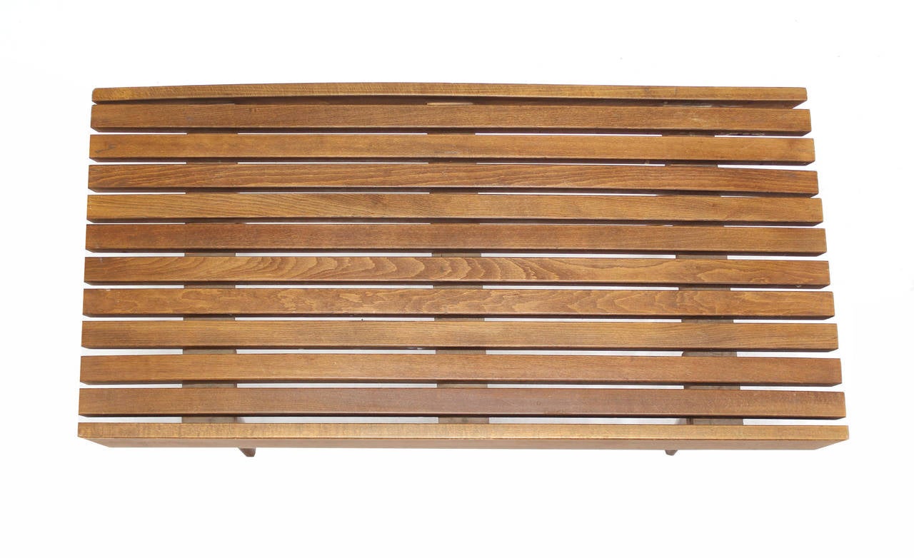American Danish Modern Slat Wood Bench