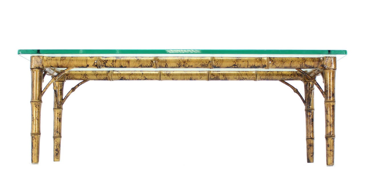 bamboo coffee table with glass top