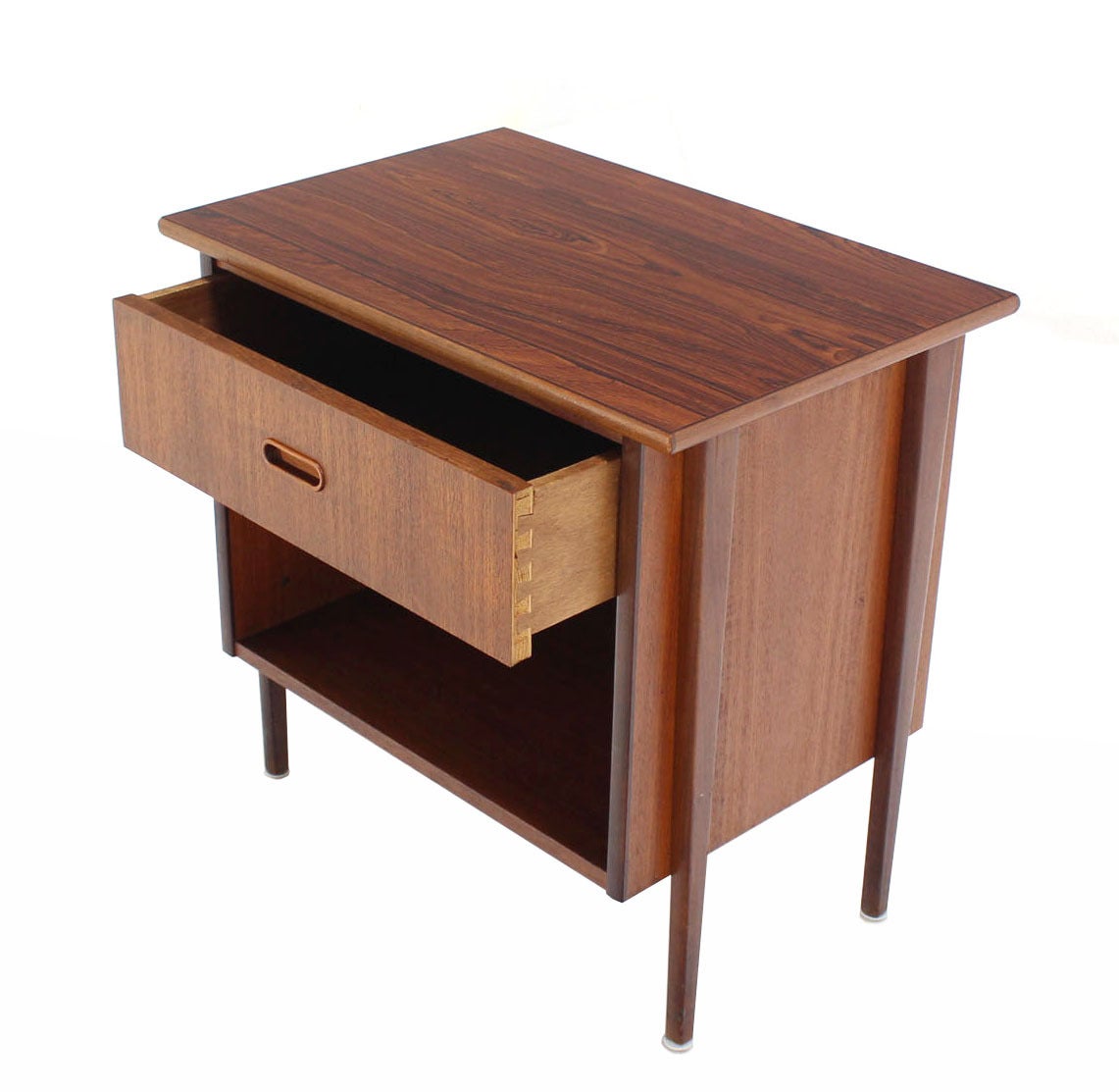 Lacquered Danish Modern Teak End Table or Night Stand