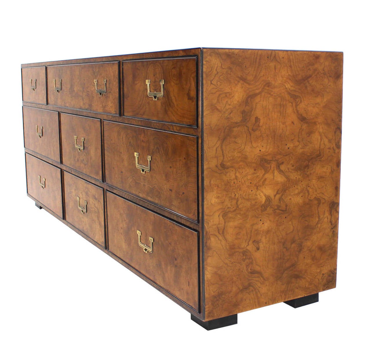 Burl Walnut Long Dresser Credenza by at 1stDibs