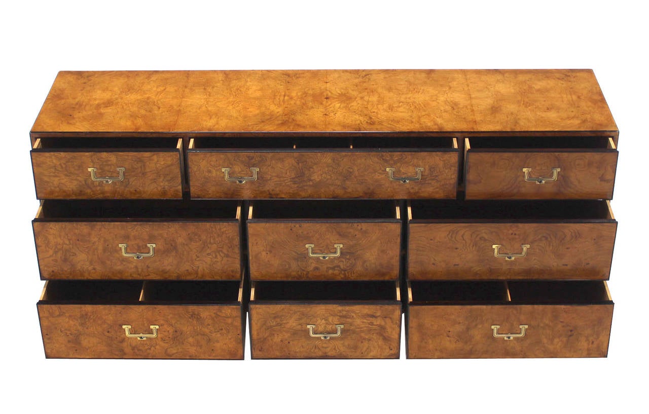 Burl Walnut Long Dresser Credenza by at 1stDibs