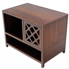 Baker Walnut End Table Stand Accent Side Table.