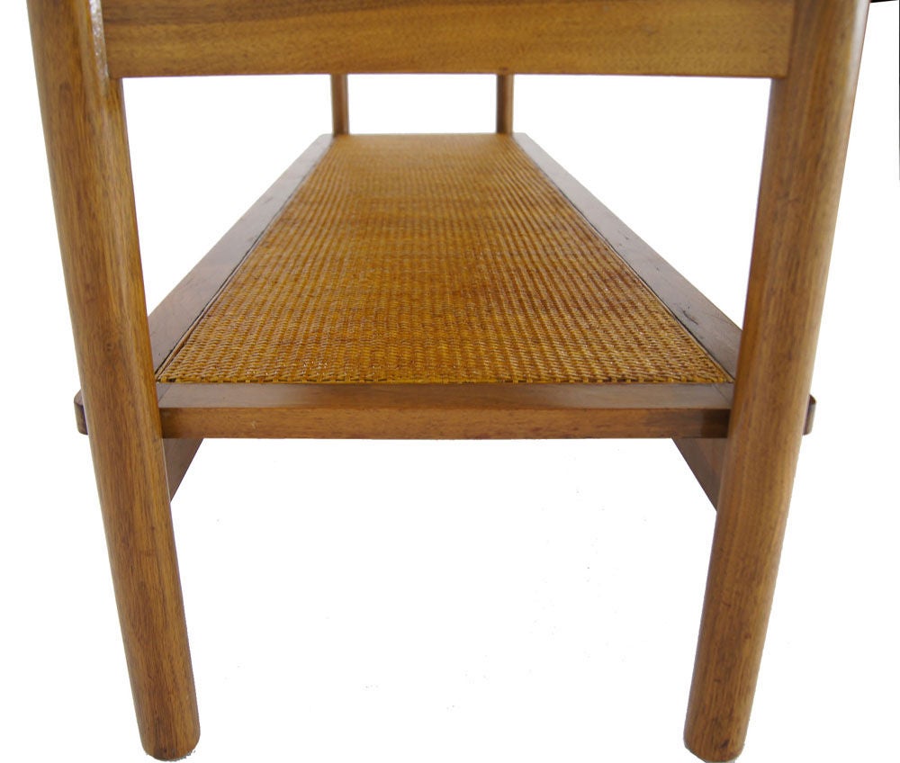 Very nice quality mid century modern Greta Grossman design walnut console table/cabinet.