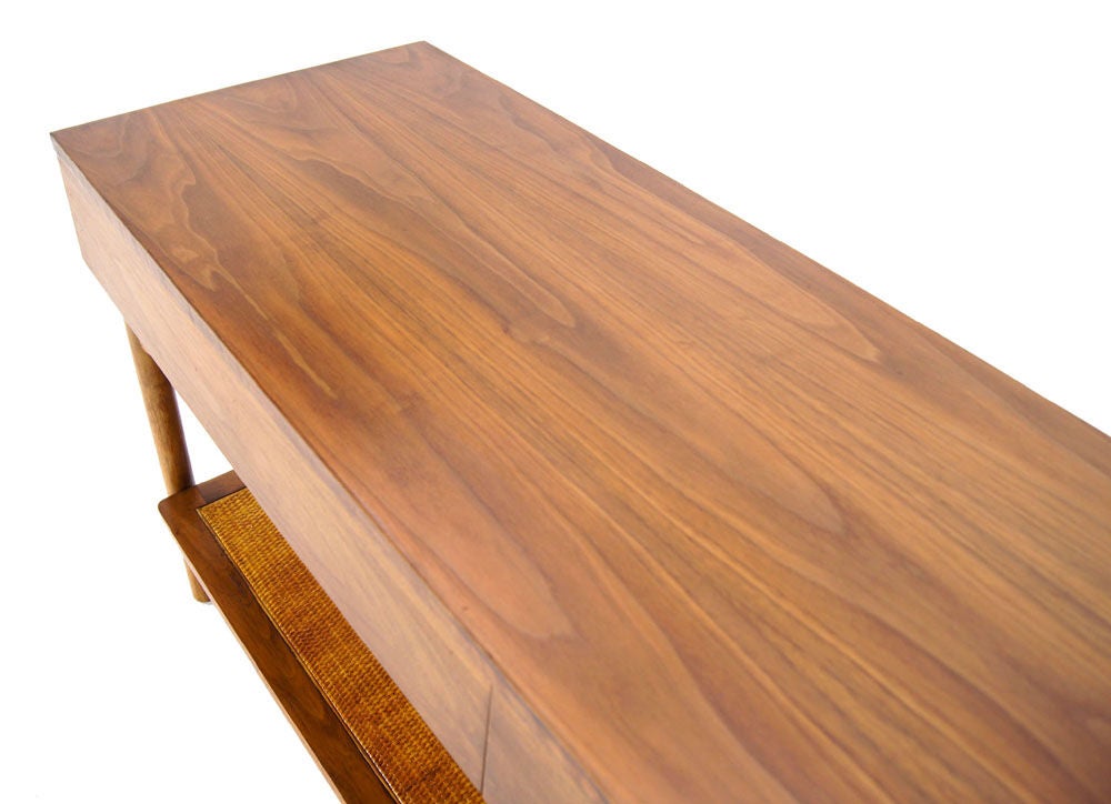 Greta Grossman Mid Century Modern Walnut Consol Sofa Table Glen 3