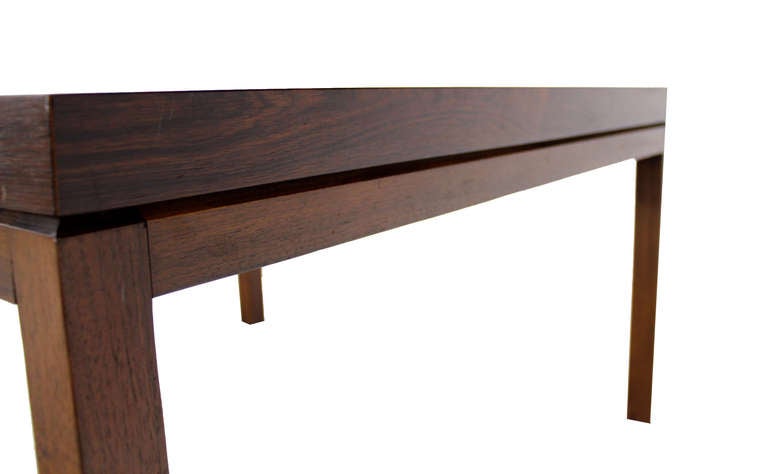 Danish Mid-Century Modern Rosewood Square Coffee Table In Excellent Condition In Rockaway, NJ