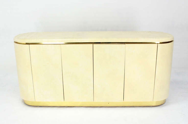 Mid-Century Modern, Drum Shape Long Credenza Server in the Springer Style 1