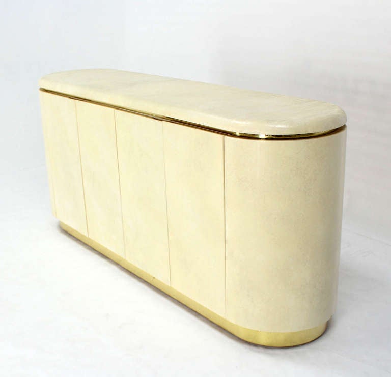 20th Century Mid-Century Modern, Drum Shape Long Credenza Server in the Springer Style