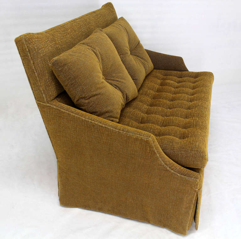 Very nice mid century modern deco style loveseat with high back. Nice mohair like upholstery is in mint condition. Very good quality craftmenship piece.