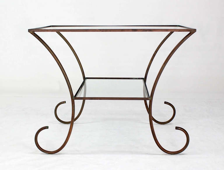 Very nice mid century modern solid brass tubing hall table.
