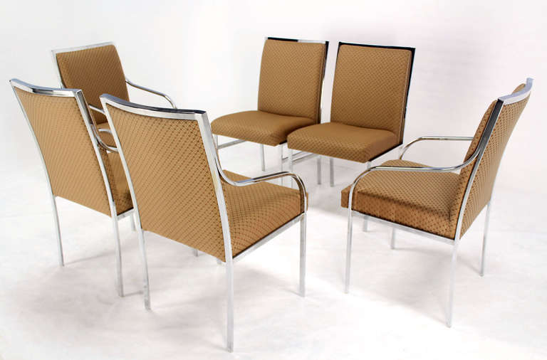 Set of Six Chrome Mid-Century Modern Dining Chairs 2