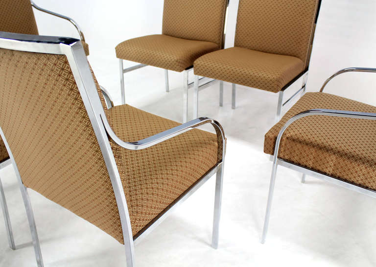 Late 20th Century Set of Six Chrome Mid-Century Modern Dining Chairs