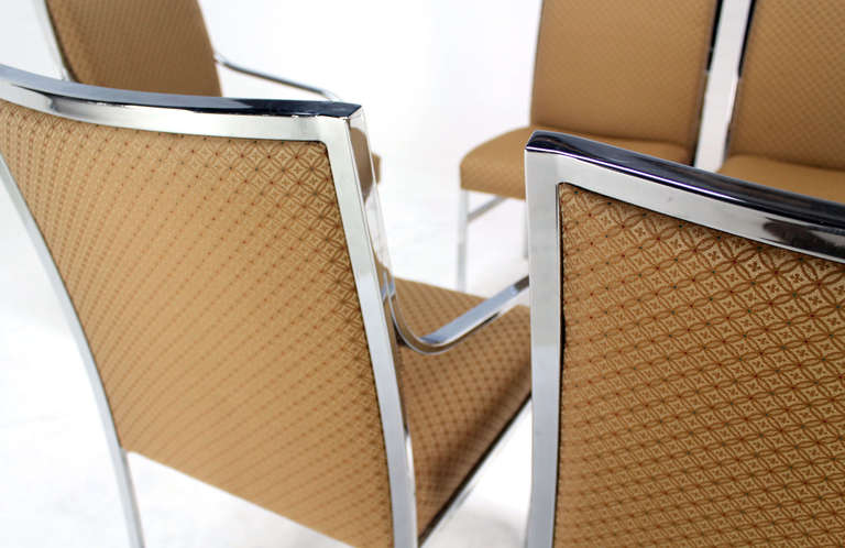 Set of Six Chrome Mid-Century Modern Dining Chairs 1