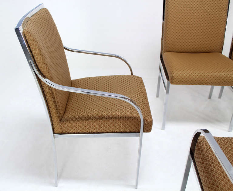 Set of Six Chrome Mid-Century Modern Dining Chairs 3