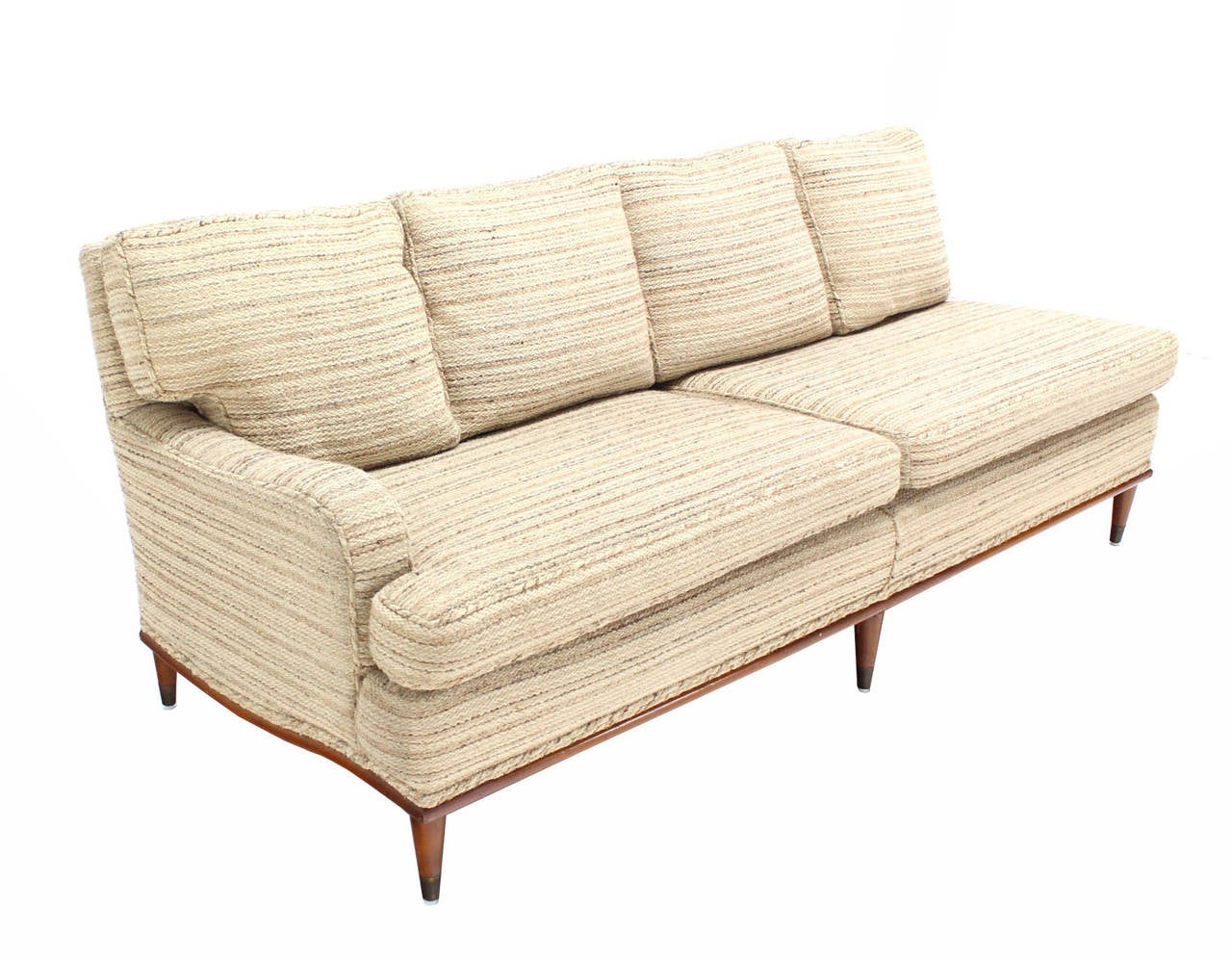 American Mid Century Modern Two Part Thick Wool Upholstery Sofa