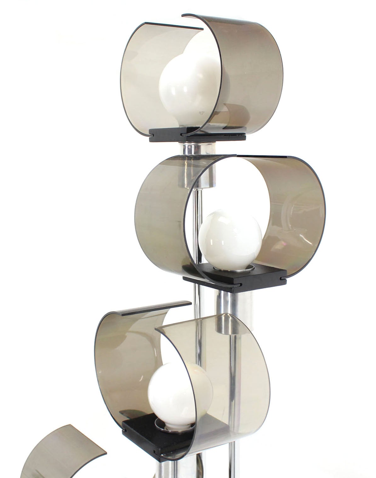 Chrome and Smoked Lucite FiveLight Floor Lamp at 1stDibs
