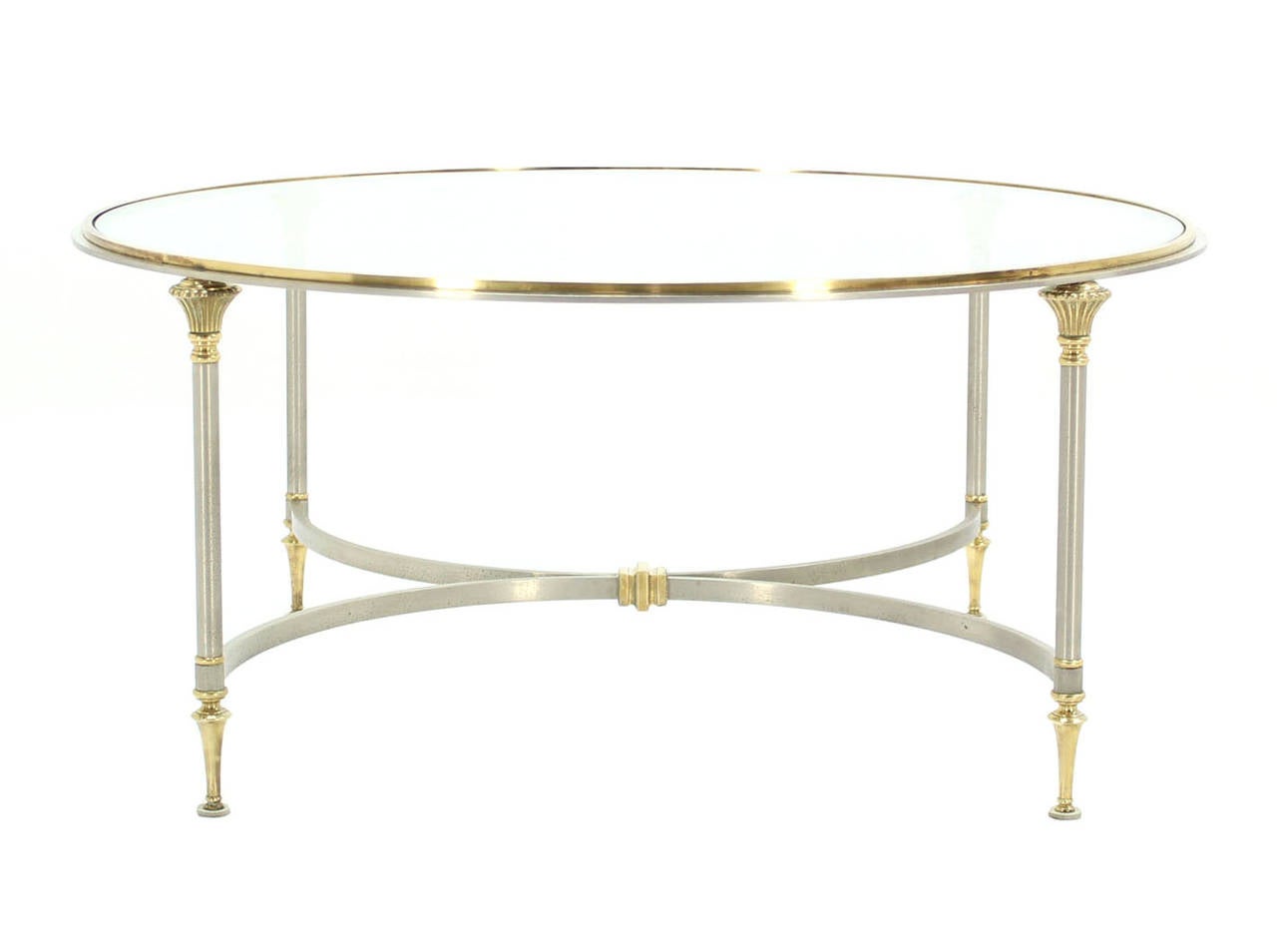Round coffee table in style of Maison Jansen.
