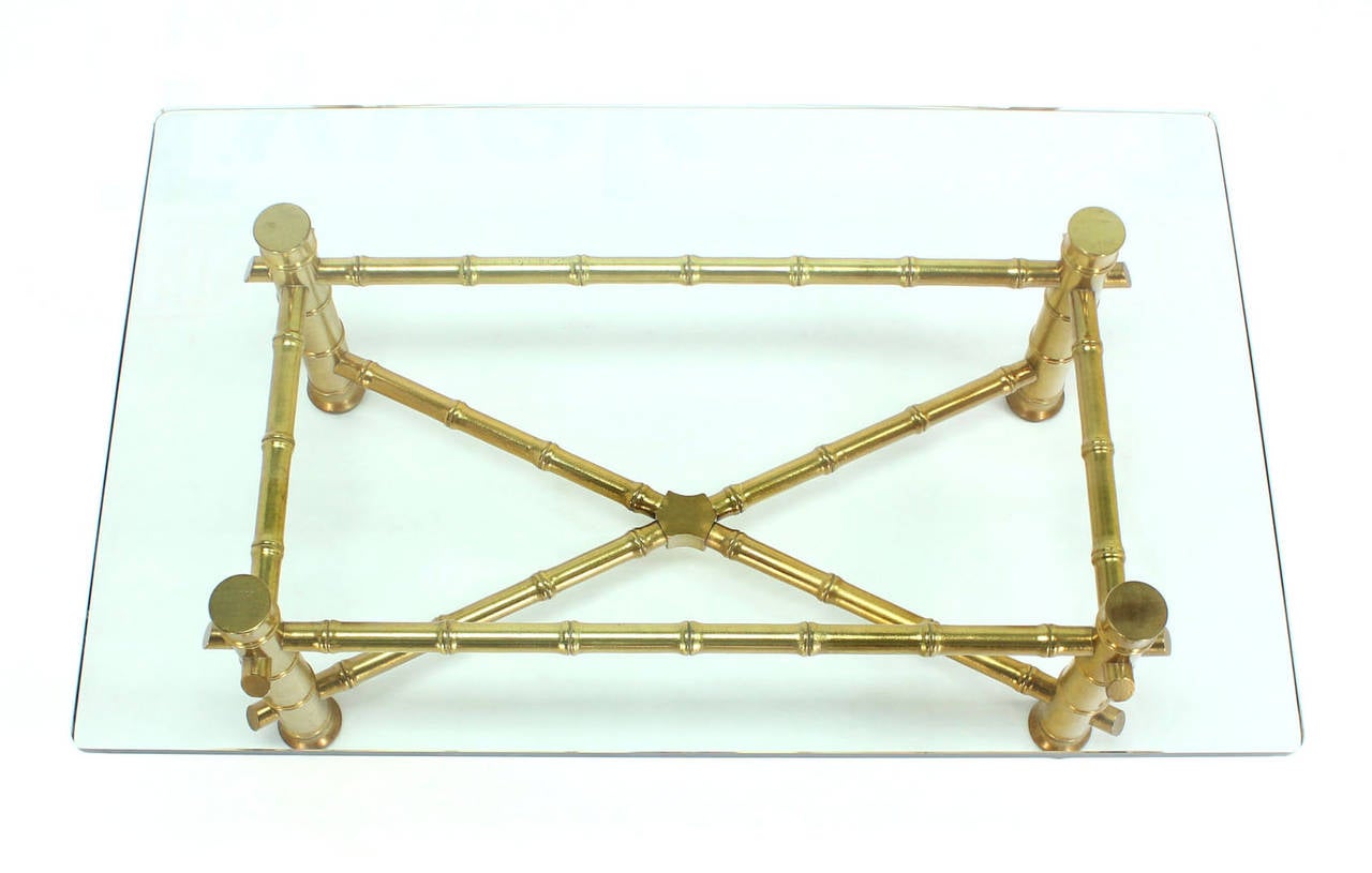 gold bamboo glass coffee table