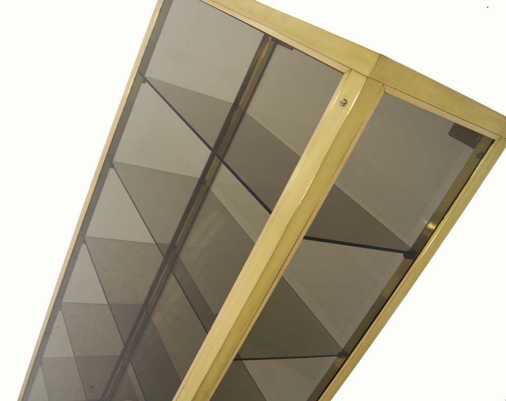 Modern Solid Brass Glass Curio Cabinet Display Case Vitrine 2